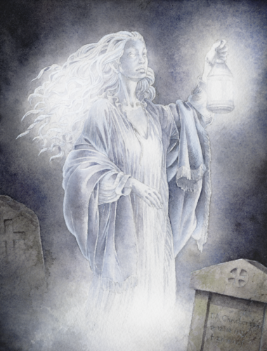 Den færdige illustration af spøgelset